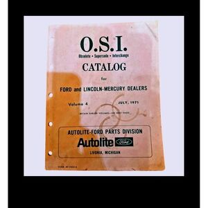 1971 Ford Lin Mercury OSI Obsolete Supersede Interchange Catalog Vol 4 AF7632